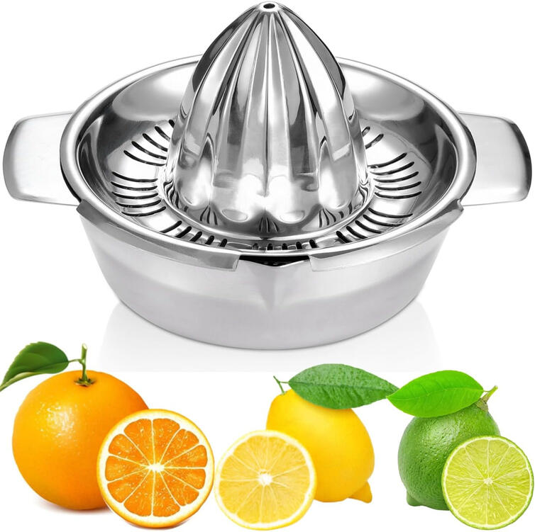 Stainless steel citrus reamer juicer with strainer bowl Stainless steel citrus reamer juicer with strainer bowl