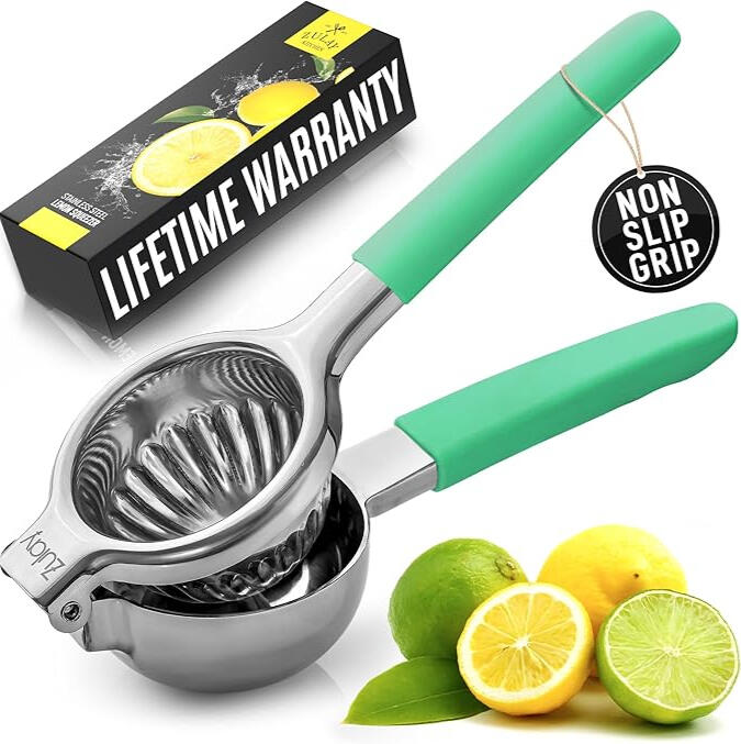 Zulay stainless steel lemon and lime citrus press with mint grip Zulay stainless steel lemon and lime citrus press with mint grip